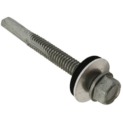 ForgeFix TechFast Roofing Sheet to Steel Hex Screw & Washer No.5 Tip 5.5 x 120mm Box 50 FORTFHW5120H