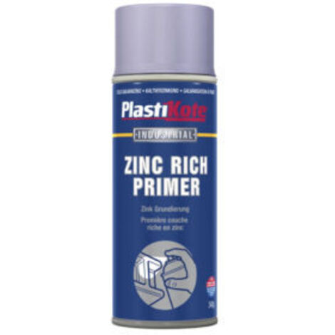 PlastiKote Zinc Metal Primer Spray 400ml - Fast-Drying Non-Sanding Primer for Moderate Corrosion (PKT10599)