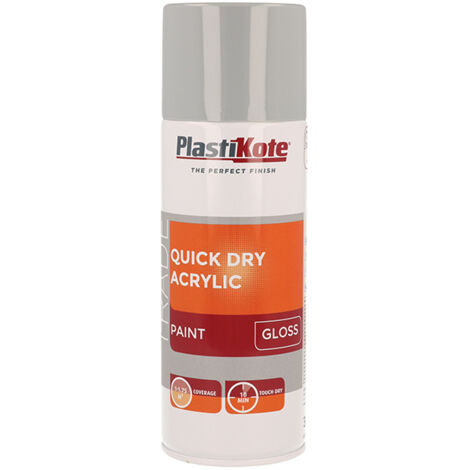 PlastiKote Trade Quick Dry Acrylic Spray Paint Gloss Grey 400ml PKT71012