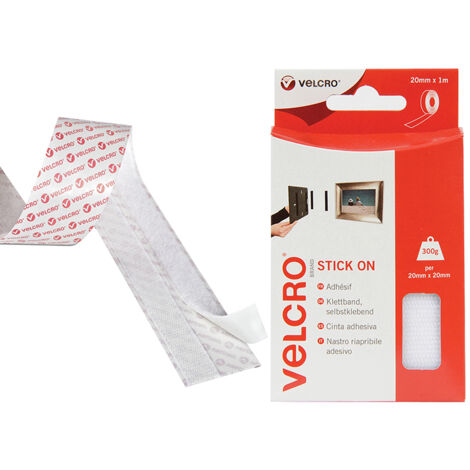 VELCRO Brand 60210 VELCRO Brand Stick On Tape 20mm x 1m White VEL60210