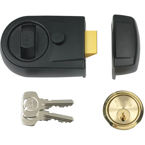 Yale Locks Y3 Nightlatch Modern 60mm Backset Black Finish Visi YALY3BLPB60