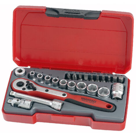 Teng T1424 24pc 1/4&quot Socket Set 6 Point