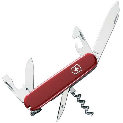 Victorinox Spartan Pocket Knife with Corkscrew and Can Opener – 12 Functions, 59g, Red Color (1/2)