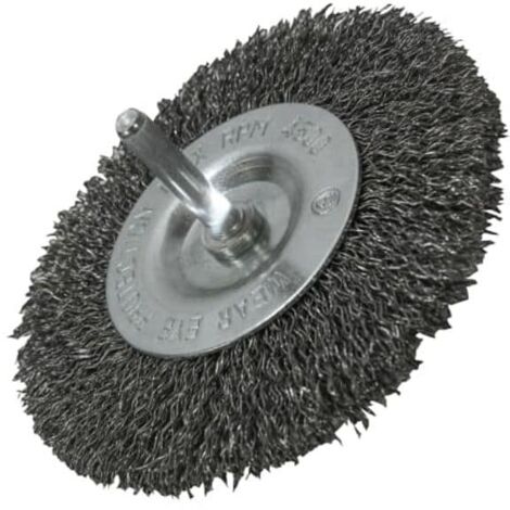Faithfull 5310006130 Wire Brush 100mm x 6mm Shank, 0.30 Wire FAIWBS100C