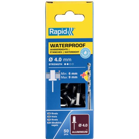 Waterproof Rivets 4 x 12mm Blister of 50