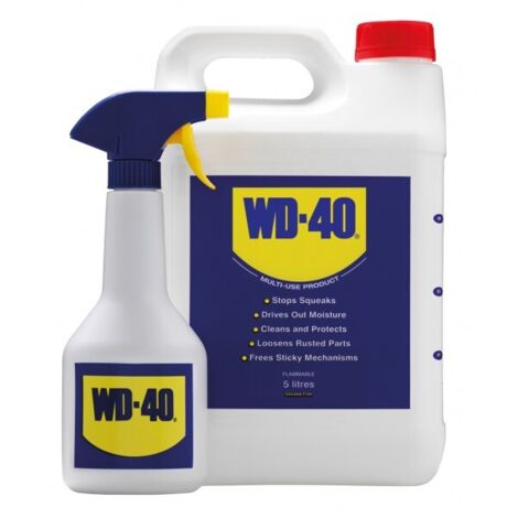 WD40 Lubricant Fluid 5 Litre Jerry Can Refill and WD-40 Spray Bottle W/D5LITRESA