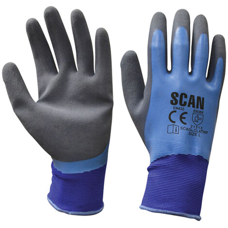 Scan 2 ARK64L-24 Waterproof Latex Gloves - Large Size 9 SCAGLOLATWP (1/3)
