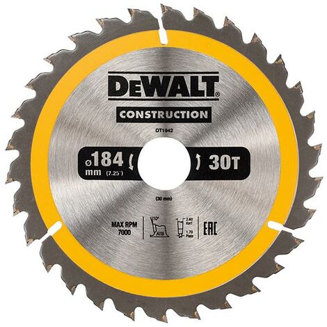 Portable Construction Circular Saw Blade 184 X 30Mm X 30T