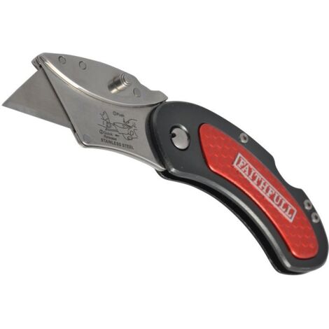 Faithfull Utility Folding Knife with Blade Lock and Trimming Blade for Versatile Cutting Tasks