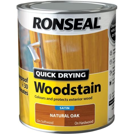 Ronseal Quick Drying Woodstain Satin Natural Oak 750ml RSLQDWSNO750