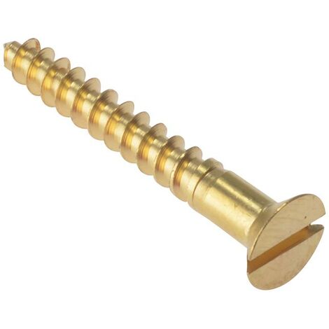 ForgeFix CSK1348BR Wood Screw Slotted CSK Solid Brass 1.3/4in x 8 Box 200 FORCSK1348B