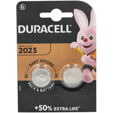 Duracell S5736 CR2025 Coin Lithium Battery (Pack 2) DURCR2025