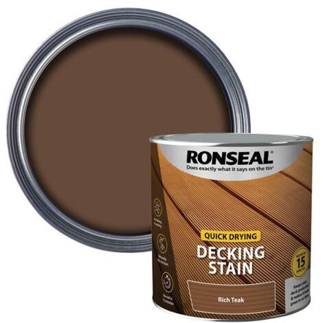 Ronseal 39080 Quick Drying Decking Stain Rich Teak 2.5 litre RSLQDDSRT25L