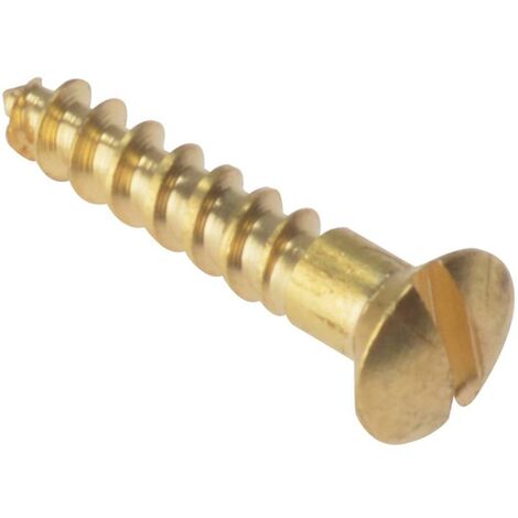 ForgeFix RAH346BR Wood Screw Slotted Raised Head ST Solid Brass 3/4in x 6 Box 200 FORRAH346BR