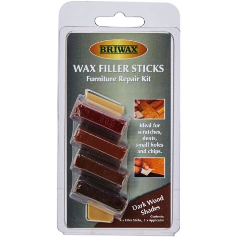 Briwax Dark Wood Shades Wax Filler Sticks Pack of 4 - Professional Wood Repair and Restoration