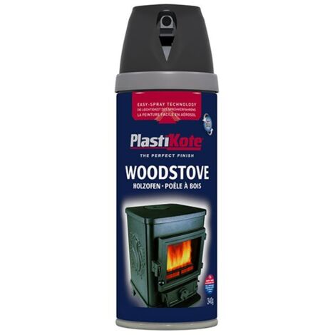 Plastikote Twist & Spray Woodstove Paint Black 400ml