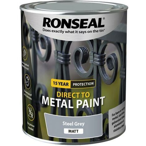 Ronseal Direct to Metal Paint Steel Grey Matt 750ml