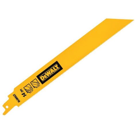 5 x Dewalt DT90387-QZ Bi-Metal 1in High Metal Reciprocating Blade 228mm x 14 TPI