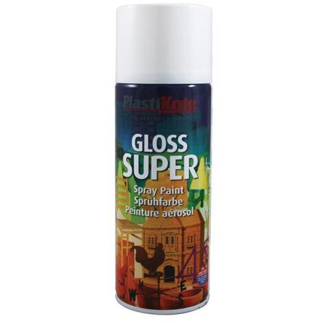 PlastiKote 011153 Gloss Super Spray White RAL 9016 400ml PKT1153