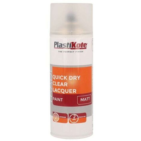PlastiKote Trade Quick Dry Clear Lacquer Spray Matt 400ml PKT71003