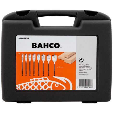 Bahco 9629-SET-8 9629 Series Flat Bit Set, 8 Piece BAH9629SET8