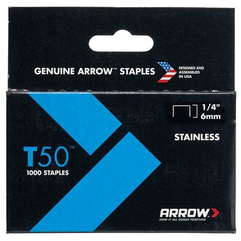 T50 Staples Stainless Steel 504SS 6mm (1/4in) Box 1000