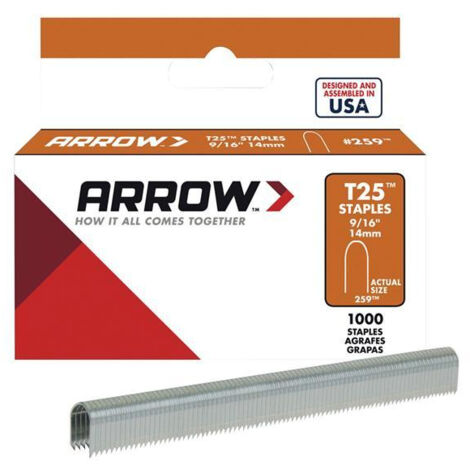ARROW T25 14mm (9/16in) Staples - Box of 1000