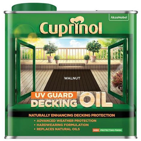 Cuprinol 5380729 UV Guard Decking Oil Walnut 2.5 litre CUPDOW25L
