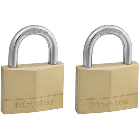 Master Lock 150EURT Solid Brass 50mm Padlock 5-Pin - Keyed Alike x 2 MLK150T