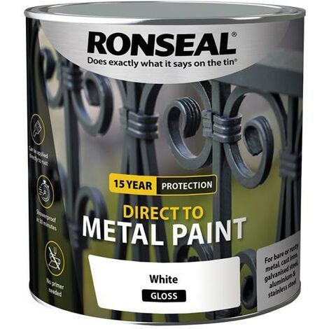 Ronseal Direct to Metal Paint White Gloss 2.5 litre - 15 year protection (1/3)