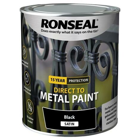 Ronseal Direct to Metal Paint Black Satin 750ml