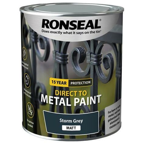 Ronseal Direct to Metal Paint Storm Grey Matt 750ml