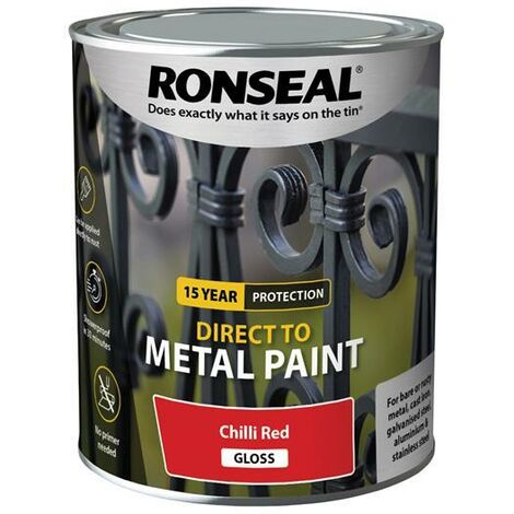 Ronseal Direct to Metal Paint Chilli Red Gloss 750ml