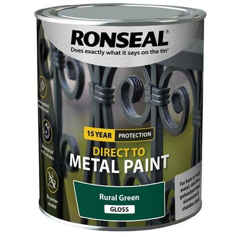 Ronseal 39202 Direct to Metal Paint Rural Green Gloss 750ml RSLDTMRGG750