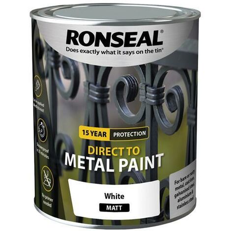 Ronseal 39201 Direct to Metal Paint White Matt 750ml RSLDTMWM750