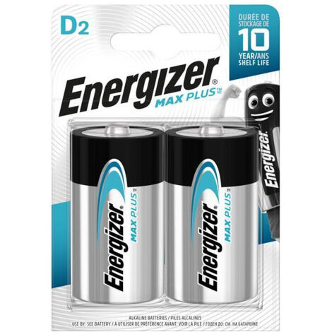 Energizer MAX PLUS D Alkaline Batteries Pack of 2