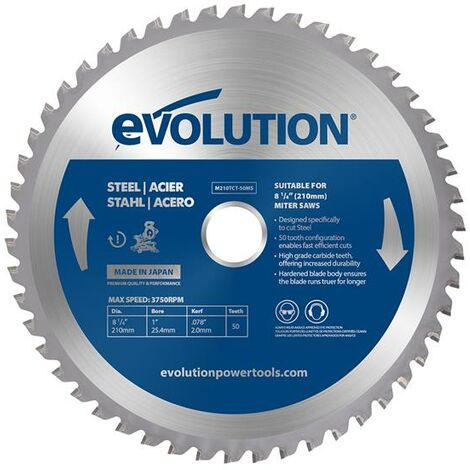 Evolution Mild Steel Cutting Mitre Saw Blade 210 x 25.4mm x 50T