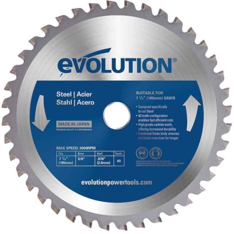Evolution M185TCT-40CS Mild Steel Cutting Circular Saw Blade 185 x 20mm x 40T EVLM185TC40C