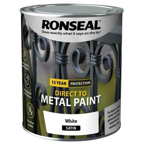 Ronseal Direct to Metal Paint White Satin 750ml