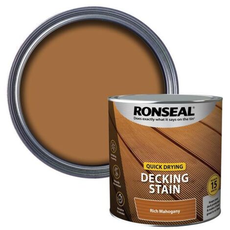 Ronseal 39076 Quick Drying Decking Stain Rich Mahogany 2.5 litre RSLQDDSRM25L