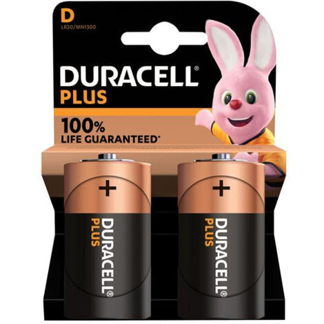 Duracell D Cell Plus Power +100% Batteries 2 Pack
