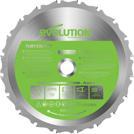 Evolution 210mm Multi-Material Cutting 20 Tooth Tungsten Carbide Tipped Blade (1/5)