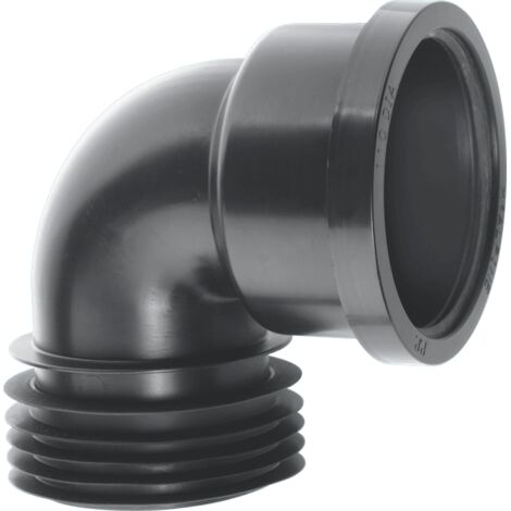 McAlpine DC90-BL Black 4"/110mm 90 degree Drain Connector with Boss