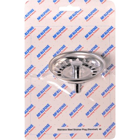 McAlpine CARD-49 Stainless Steel Stemball Strainer Plug - BWSTSS-TOP (1/3)