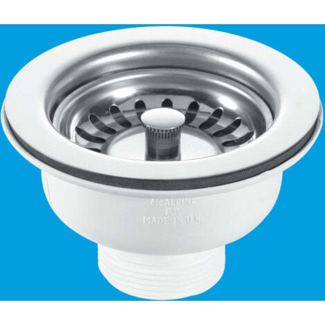 McAlpine BWSTSS 1.5" Basket Strainer Waste 113mm Stainless Steel Flange