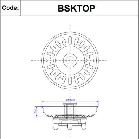 McAlpine BSKTOP Basket Strainer Waste Plug - Rubber Seal
