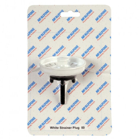 McAlpine CARD-50 White Strainer Plug - BSKTOP-ASWH (1/3)