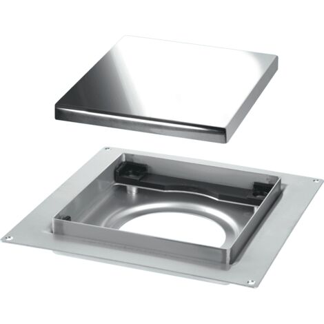 McAlpine TILE-PLAIN-P 150mm Square Stainless Steel Tile Drain for use with 50mm Water Seal trap body (1/2)