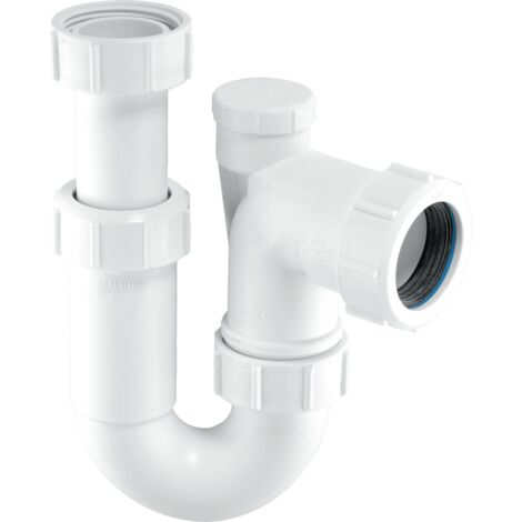 McAlpine ASA10V 75mm Water Seal Adjustable Inlet Tubular Swivel Anti-Syphon (Silentrap) 'P' Trap with Universal Outlet (1/2)