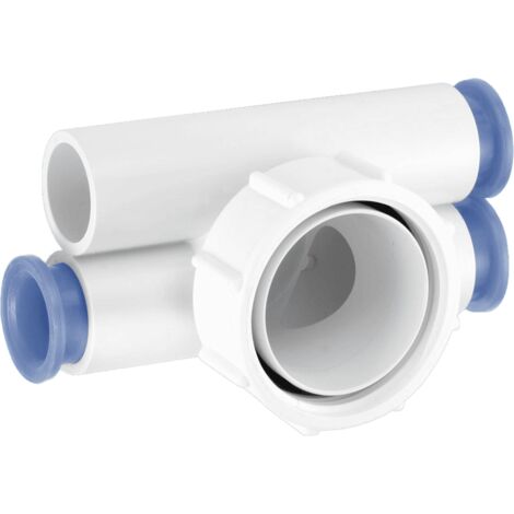 McAlpine R12 Four Way Connector 1½" loose nut x four connections for 19mm pipe, supplied with 3 Plugs (1/2)